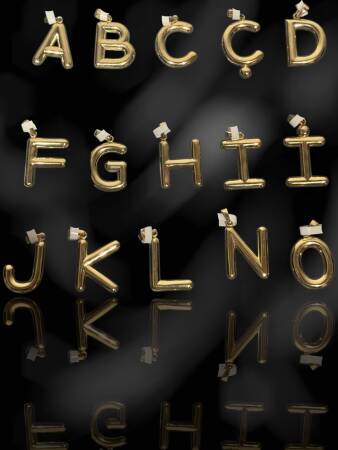 14 Ayar Altın Harf Kolye Uçları - 3