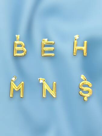 14 Ayar Altın Harf Kolye Uçları - 6