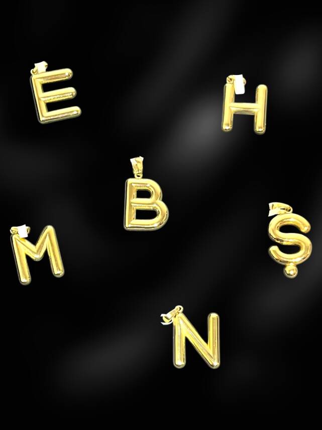 14 Ayar Altın Harf Kolye Uçları - 5