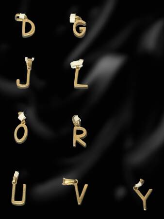 14 Ayar Altın Harf Kolye Uçları - 5