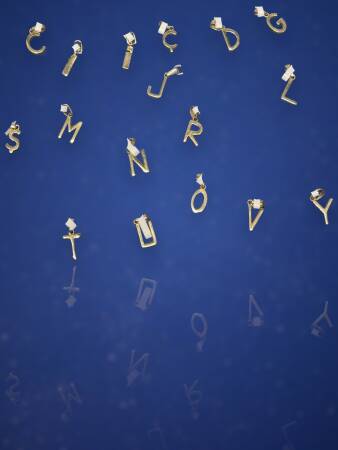 14 Ayar Altın Harf Kolye Uçları - 6