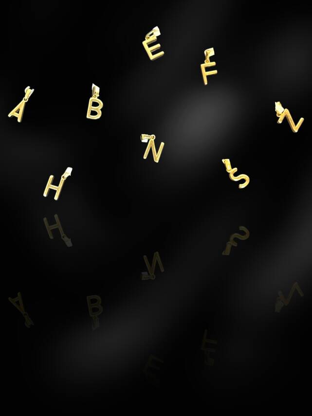 14 Ayar Altın Harf Kolye Uçları - 1