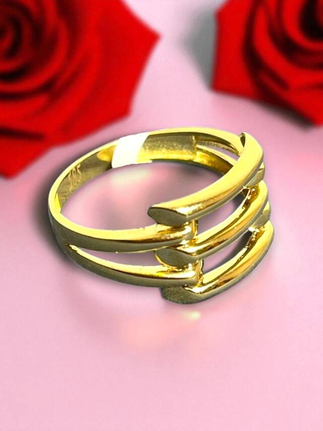 14 Ayar Altın Kaburga Yüzük - 5