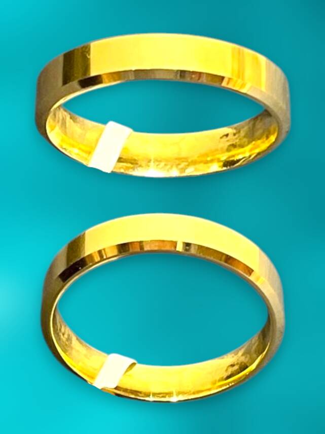 14 Ayar Altın Kare Alyans - 4