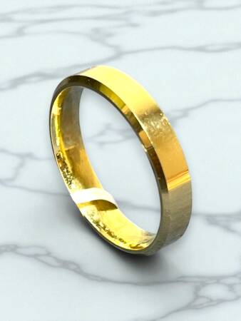 14 Ayar Altın Kare Alyans - 