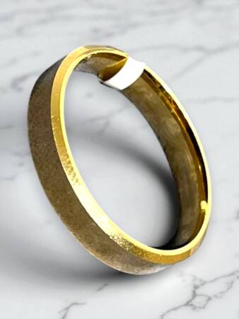 14 Ayar Altın Kare Alyans - 5