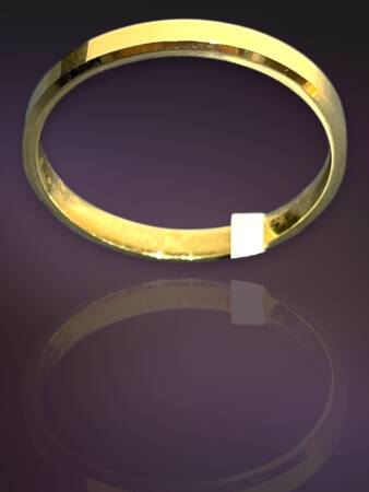 14 Ayar Altın Kare Alyans - 4