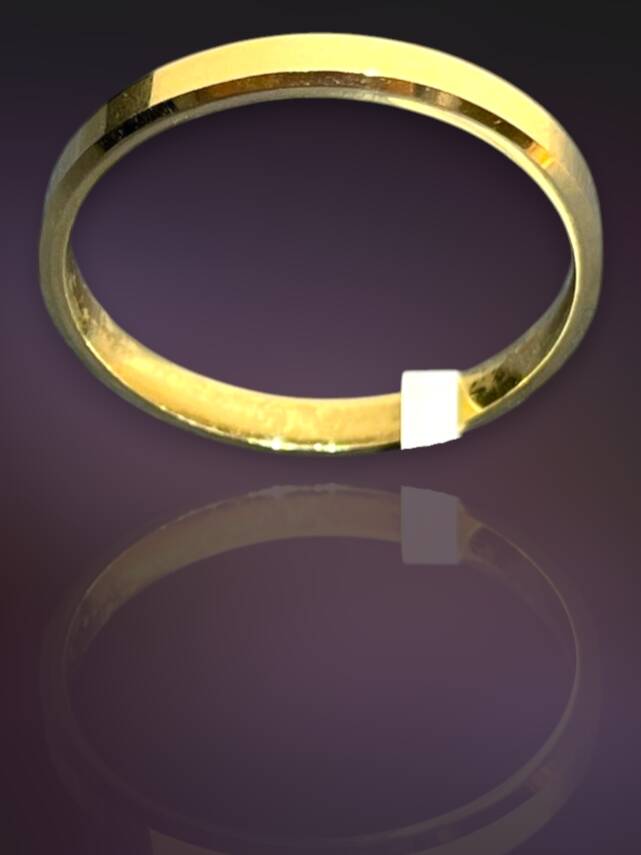 14 Ayar Altın Kare Alyans - 4