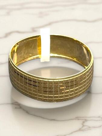 14 Ayar Altın Kare Çizgili Alyans - 2