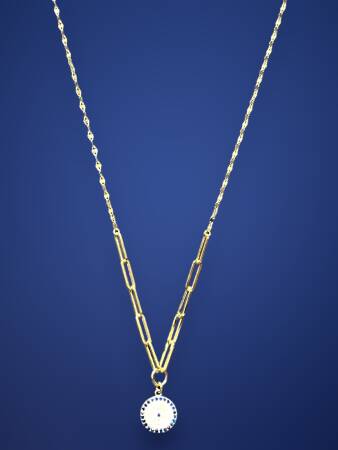 14 Ayar Altın Nazar Boncuğu Kolye - 