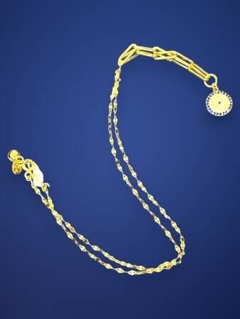 14 Ayar Altın Nazar Boncuğu Kolye - 3