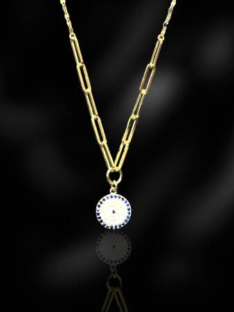 14 Ayar Altın Nazar Boncuğu Kolye - 4