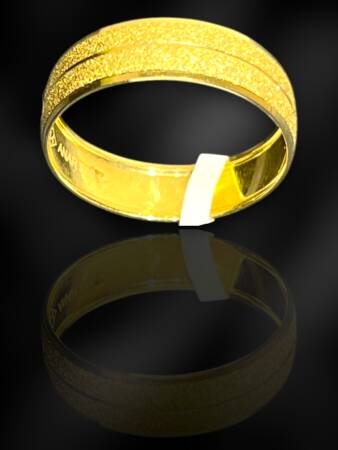 14 Ayar Altın Simli Çizgi Alyans - 2