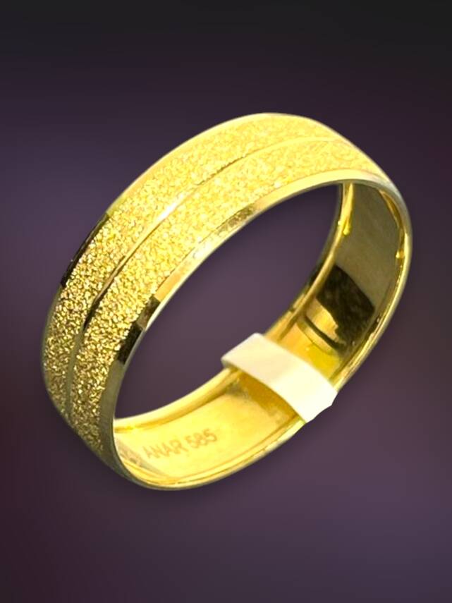 14 Ayar Altın Simli Çizgi Alyans - 1