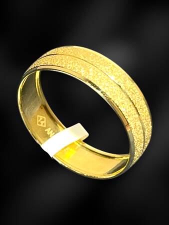 14 Ayar Altın Simli Çizgi Alyans - 4