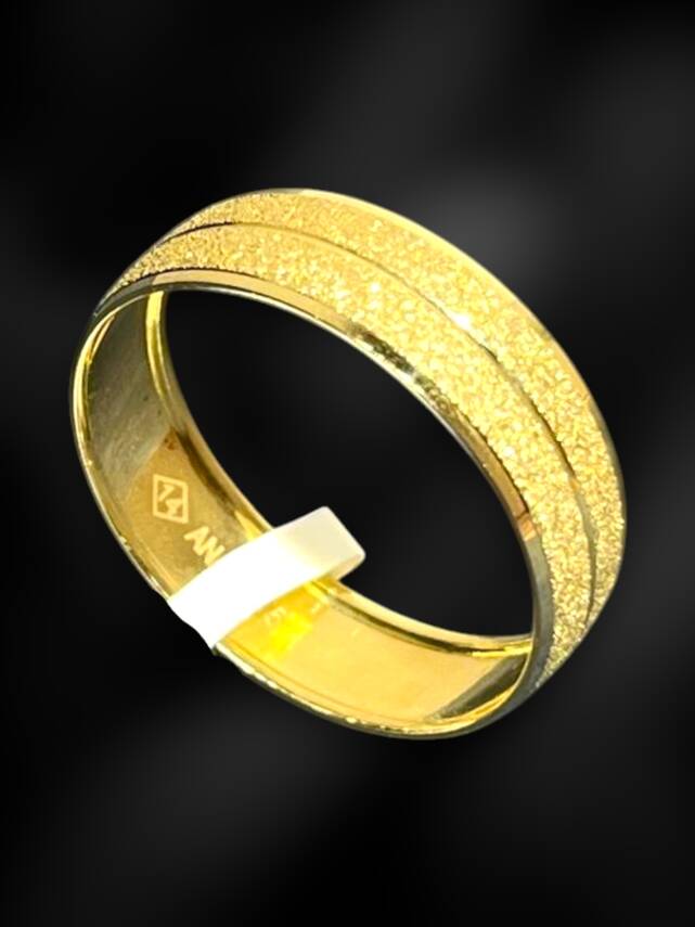 14 Ayar Altın Simli Çizgi Alyans - 4