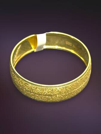 14 Ayar Altın Simli Çizgi Alyans - 3