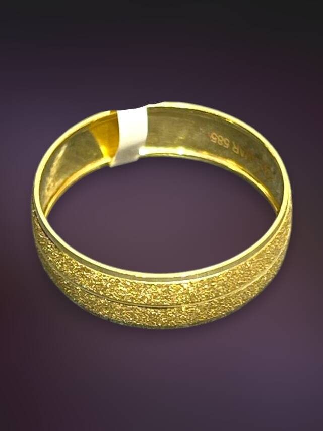 14 Ayar Altın Simli Çizgi Alyans - 3