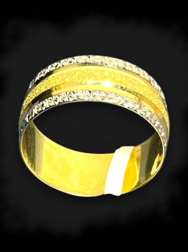 14 Ayar Altın Simli Lazer Kesim Alyans - 3