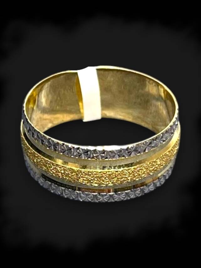 14 Ayar Altın Simli Lazer Kesim Alyans - 5