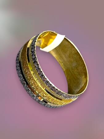 14 Ayar Altın Simli Lazer Kesim Alyans - 6