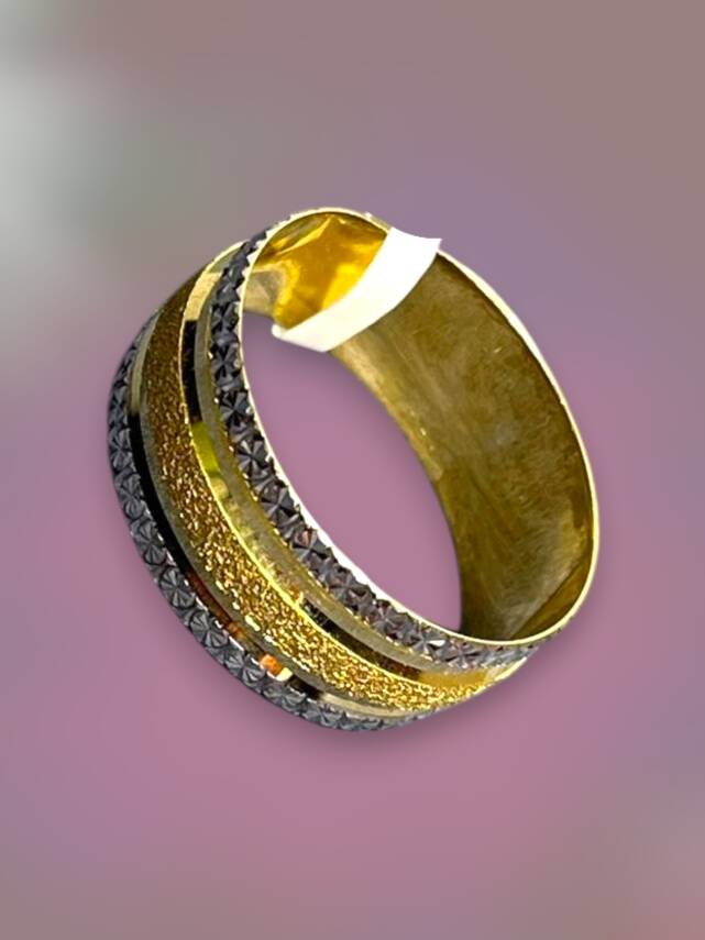 14 Ayar Altın Simli Lazer Kesim Alyans - 6