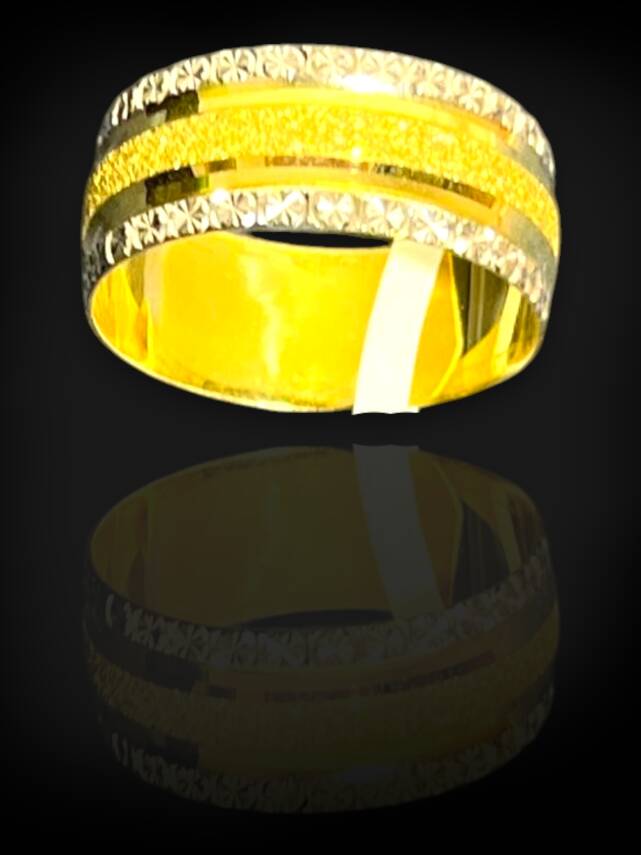 14 Ayar Altın Simli Lazer Kesim Alyans - 7