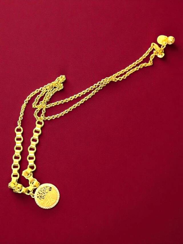 14 Ayar Altın Taşlı Ağaç Model Kolye - 2