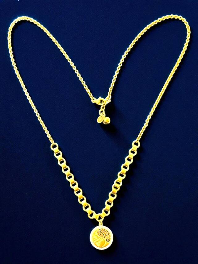 14 Ayar Altın Taşlı Ağaç Model Kolye - 3