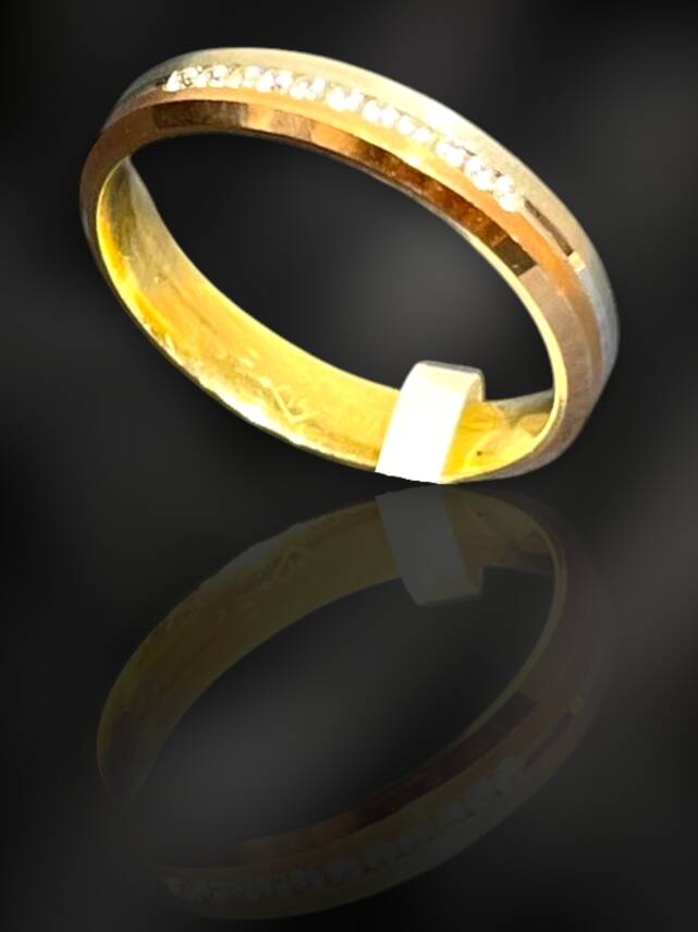 14 Ayar Altın Taşlı Alyans - 3