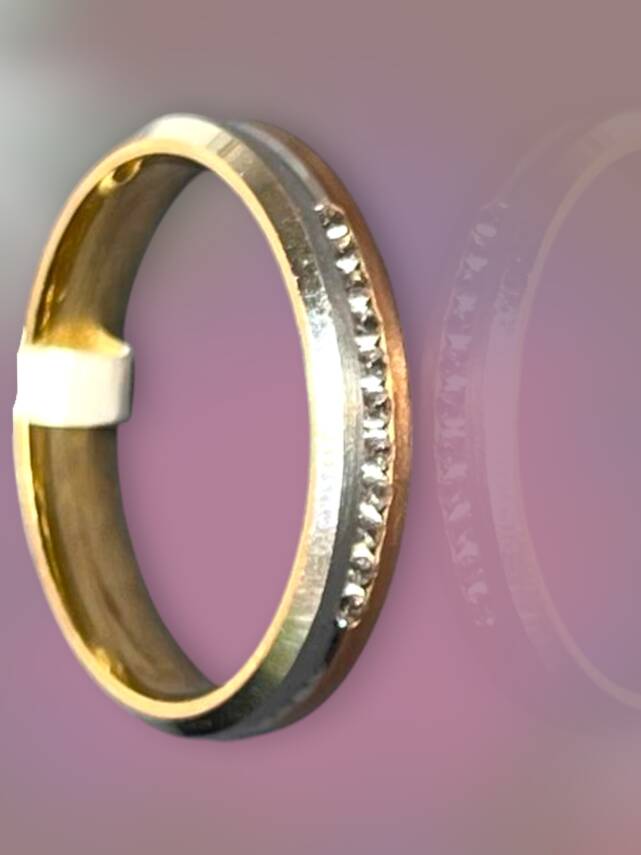 14 Ayar Altın Taşlı Alyans - 2