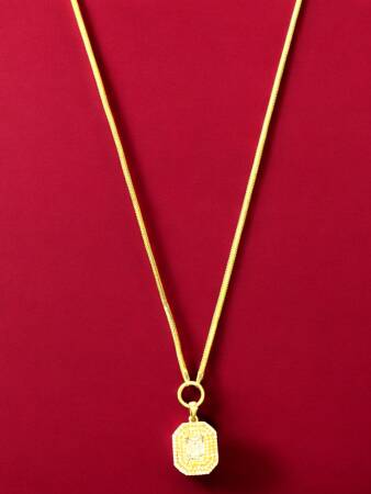 Taşlı Balıksırtı Model Baget Kolye - 