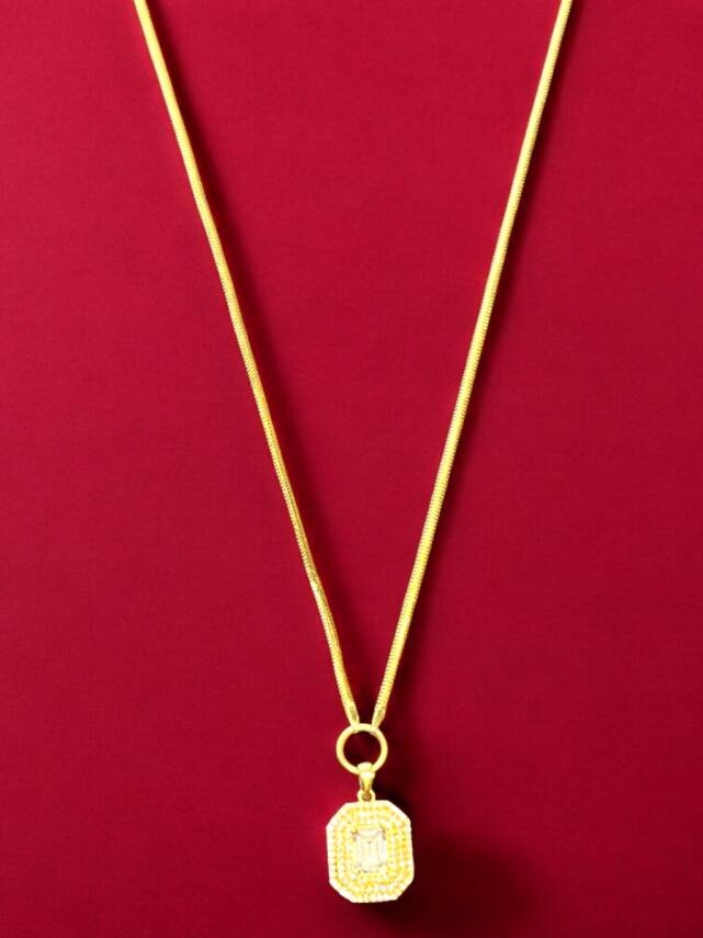 Taşlı Balıksırtı Model Baget Kolye - 1