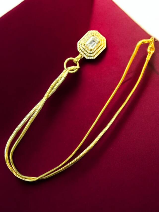 Taşlı Balıksırtı Model Baget Kolye - 4