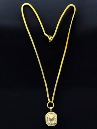 Taşlı Balıksırtı Model Baget Kolye - 3