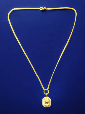 Taşlı Balıksırtı Model Baget Kolye - 5