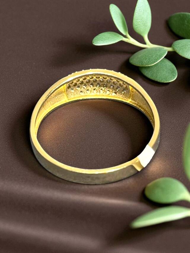 14 Ayar Altın Taşlı Eklem Yüzük - 4