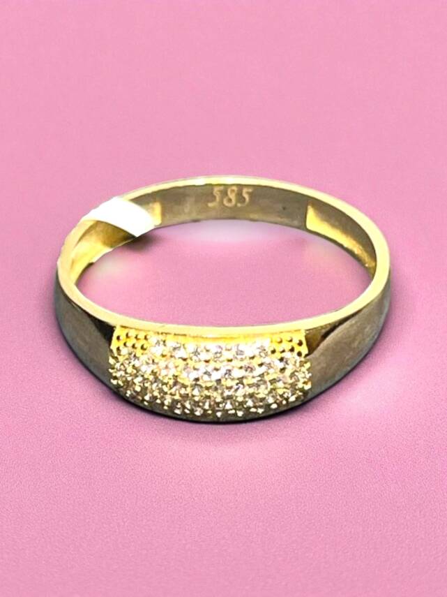 14 Ayar Altın Taşlı Eklem Yüzük - 2