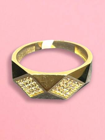 14 Ayar Altın Taşlı Eklem Yüzük - 6