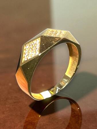 14 Ayar Altın Taşlı Eklem Yüzük - 8