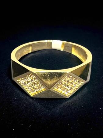 14 Ayar Altın Taşlı Eklem Yüzük - 4