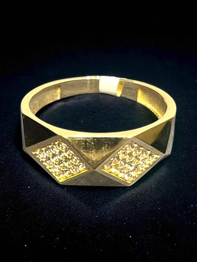 14 Ayar Altın Taşlı Eklem Yüzük - 4