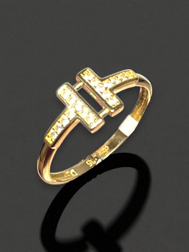 14 Ayar Altın Taşlı Eklem Yüzük - 4