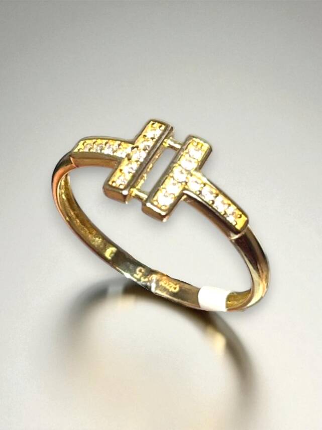 14 Ayar Altın Taşlı Eklem Yüzük - 5