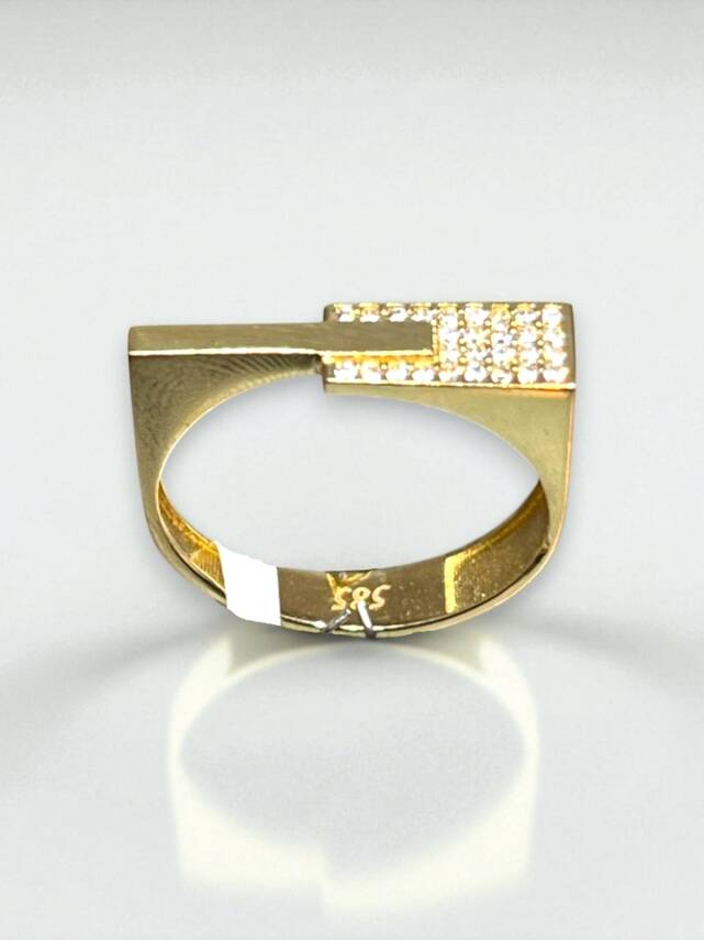 14 Ayar Altın Taşlı Eklem Yüzük - 3