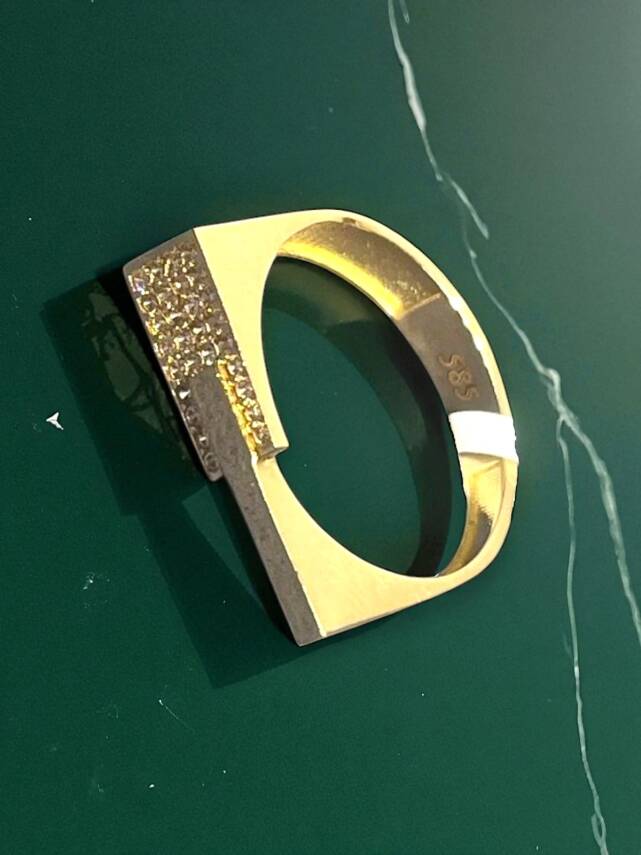 14 Ayar Altın Taşlı Eklem Yüzük - 4