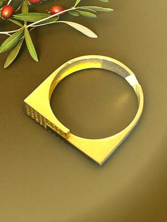 14 Ayar Altın Taşlı Eklem Yüzük - 7