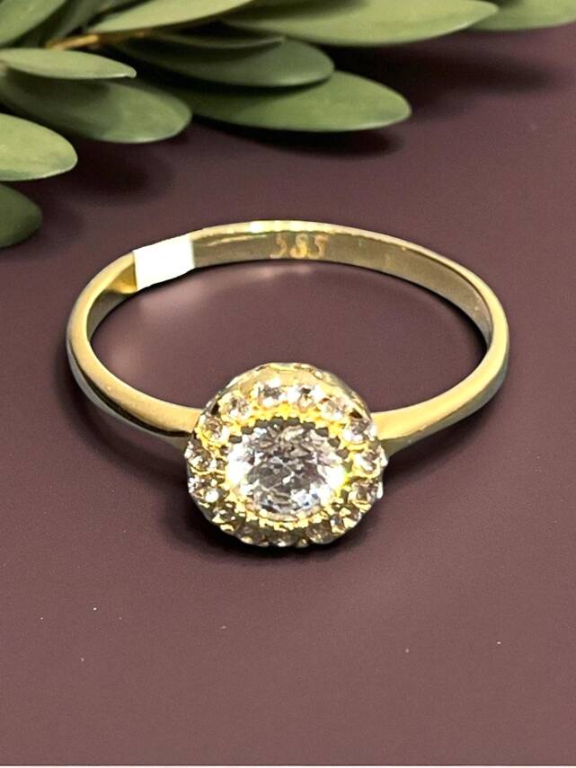 14 Ayar Altın Taşlı Fantezi Yüzük - 1