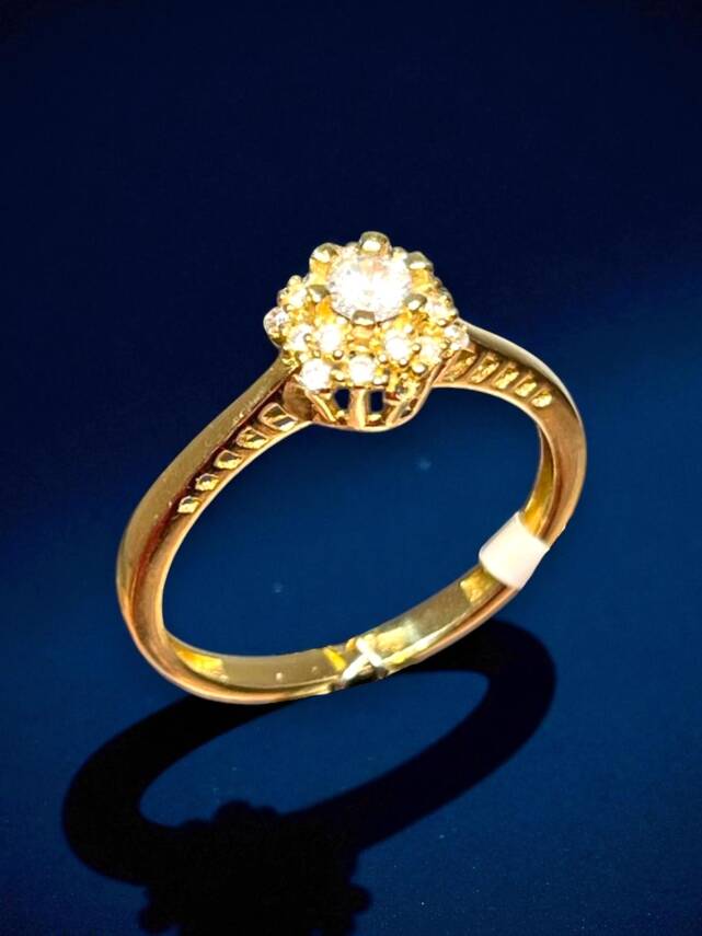 14 Ayar Altın Taşlı Fantezi Yüzük - 2