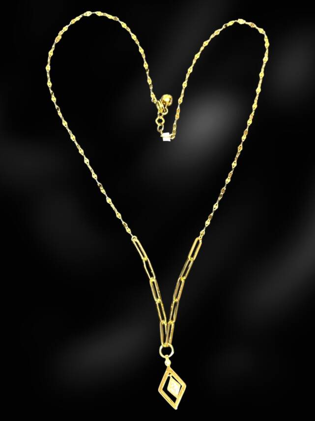 14 Ayar Altın Taşlı Kolye - 2